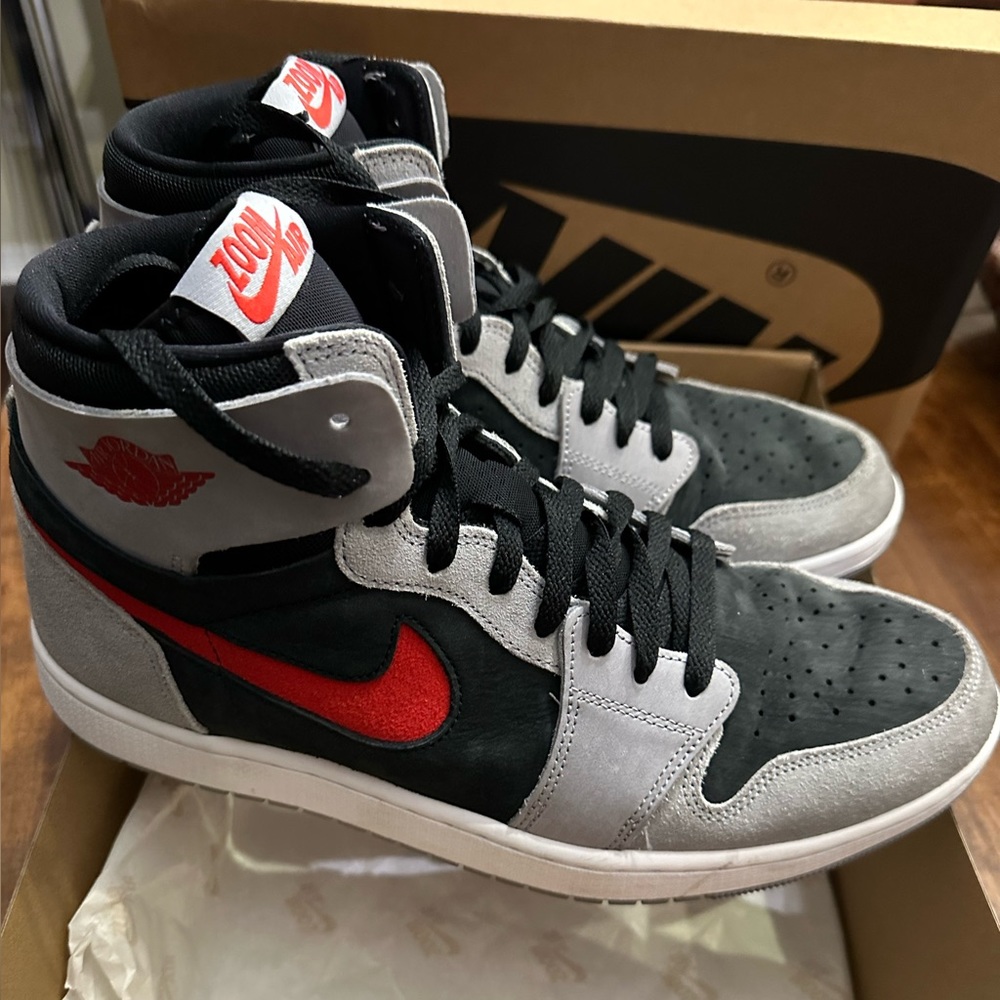 Air Jordan 1 Zoom Comfort Shoes-Fire red/cement gray/white. Men’s size 12